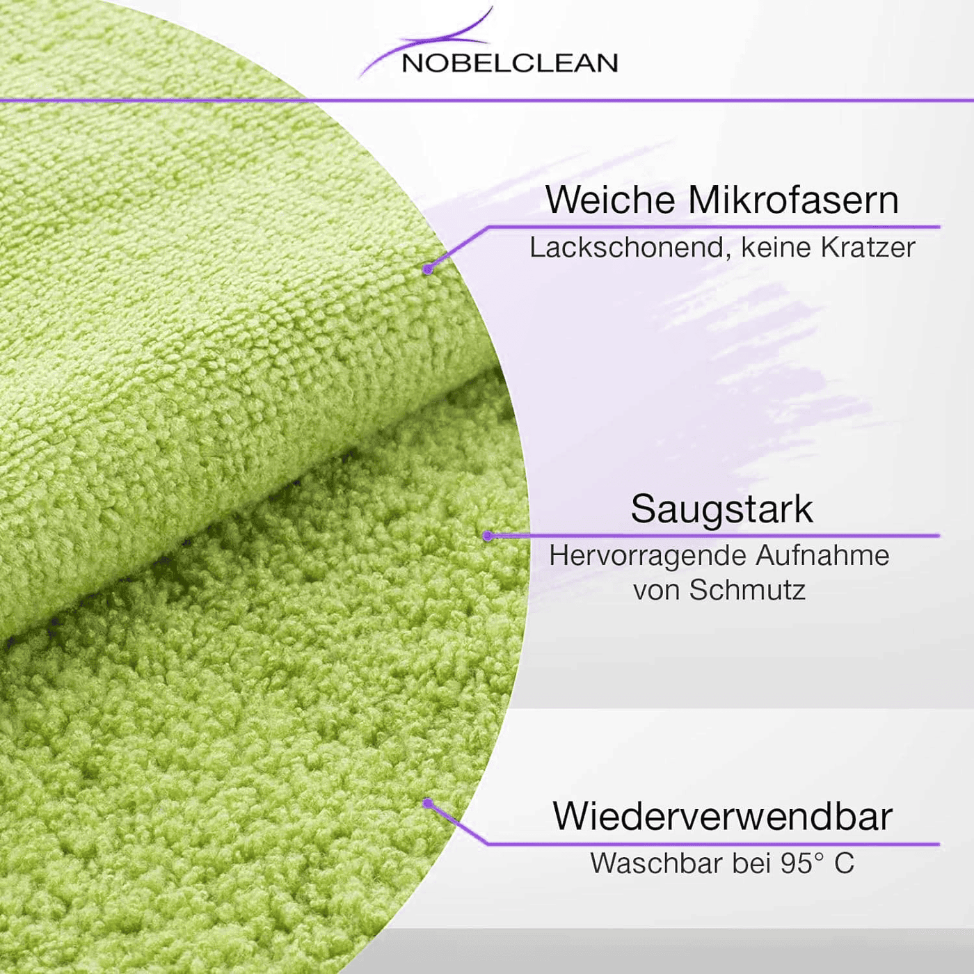 Mikrofasertücher 3x, 5x oder 10x Stück ab 12,90€ - NobelClean Premium lackschonende Auto-Mikrofasertücher 41x41cm